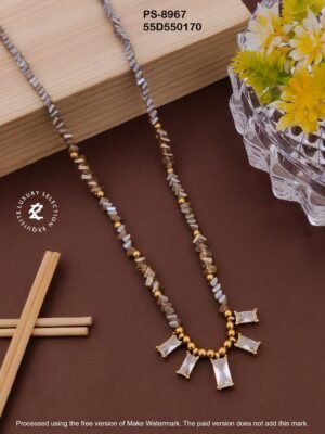 PS-8967 Anti-Tarnish Stainless Steel Crystal Necklace