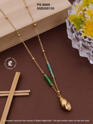 PS-8969 Anti-Tarnish Stainless Steel Crystal Necklace