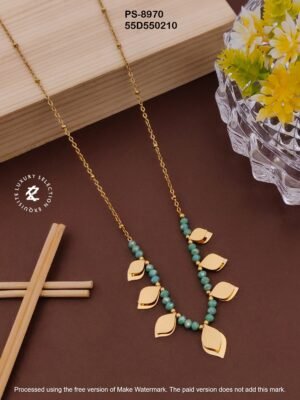 PS-8970 Anti-Tarnish Stainless Steel Crystal Necklace