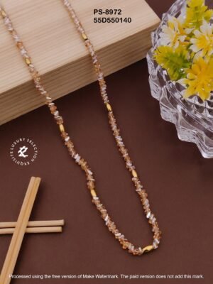 PS-8972 Anti-Tarnish Stainless Steel Crystal Necklace
