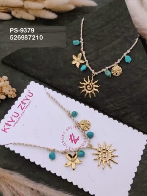 PS-9379 Anti-Tarnish Stainless Steel Western Crystal Necklace