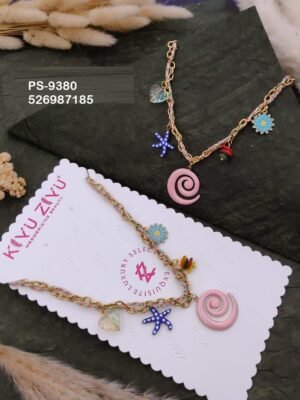 PS-9380 Anti-Tarnish Stainless Steel Western Crystal Necklace