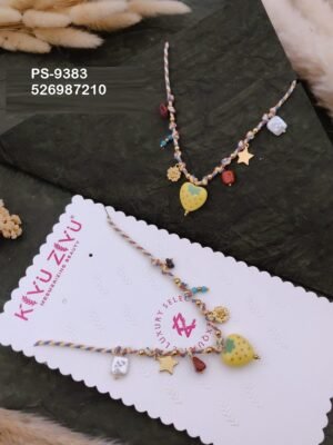 PS-9383 Anti-Tarnish Stainless Steel Western Crystal Necklace
