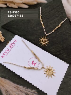 PS-9385 Anti-Tarnish Stainless Steel Western Crystal Necklace