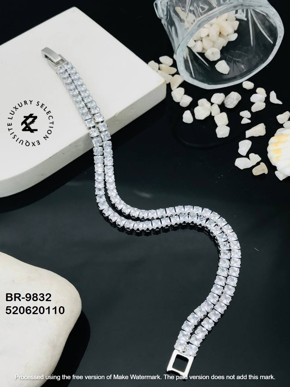 BR-9832 Anti-Tarnish Stainless Steel Tennis Chain Bracelets