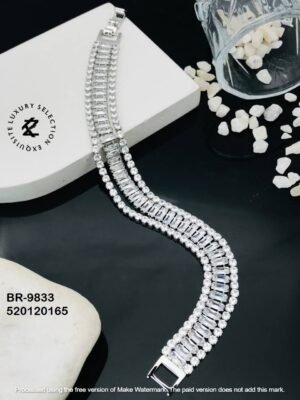 BR-9833 Anti-Tarnish Stainless Steel Tennis  Chain Bracelets