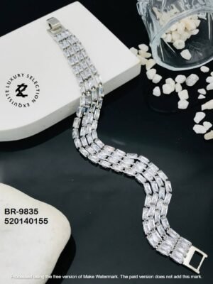 BR-9835 Anti-Tarnish Stainless Steel Tennis  Chain Bracelets