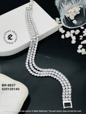 BR-9837 Anti-Tarnish Stainless Steel Tennis  Chain Bracelets
