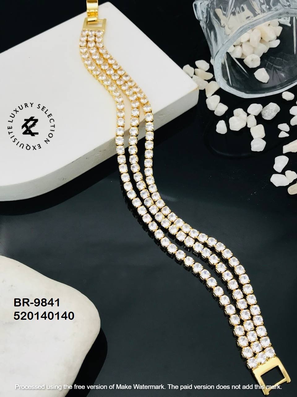 BR-9841 Anti-Tarnish Stainless Steel Tennis Chain Bracelets
