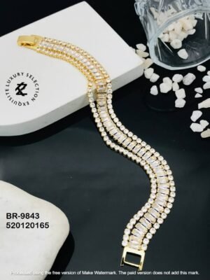 BR-9843 Anti-Tarnish Stainless Steel Tennis  Chain Bracelets