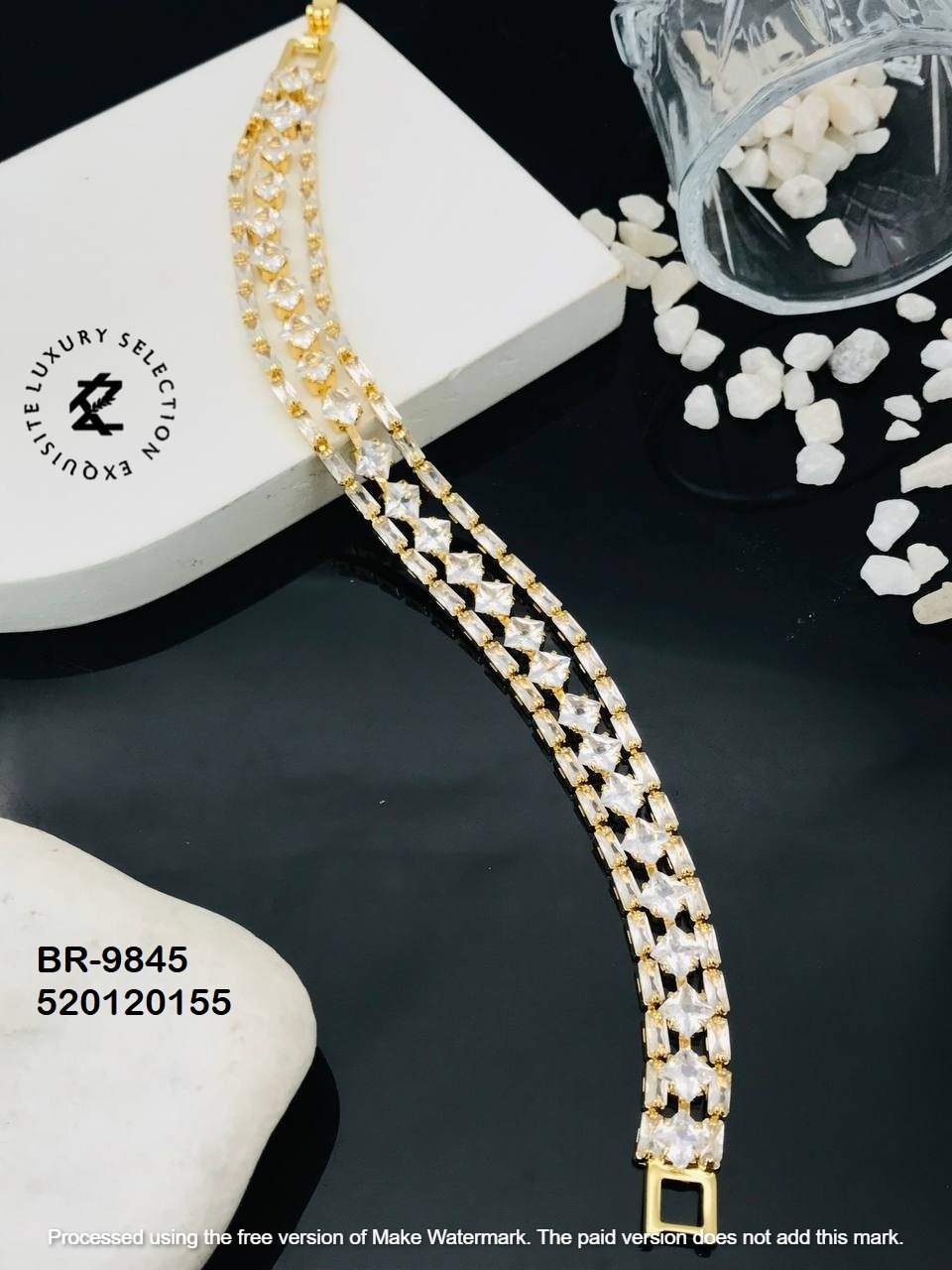 BR-9845 Anti-Tarnish Stainless Steel Tennis Chain Bracelets