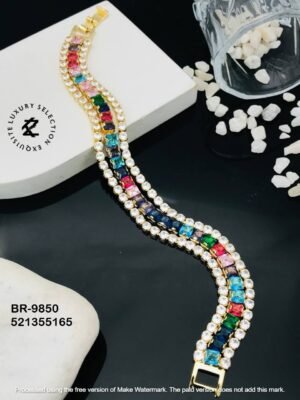 BR-9850 Anti-Tarnish Stainless Steel Tennis  Chain Bracelets