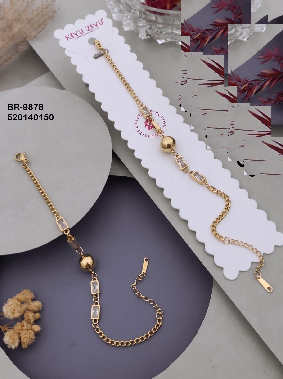BR-9878 Anti-Tarnish Stainless Steel Chain Bracelets