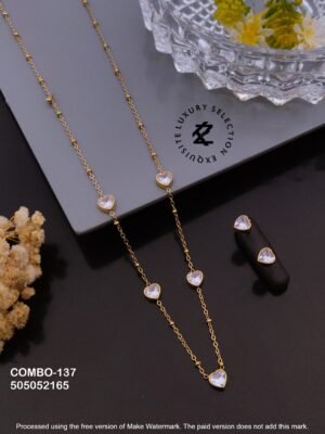 COMBO-137 Anti-Tarnish Stainless Steel Necklace And Earring  Combo Set