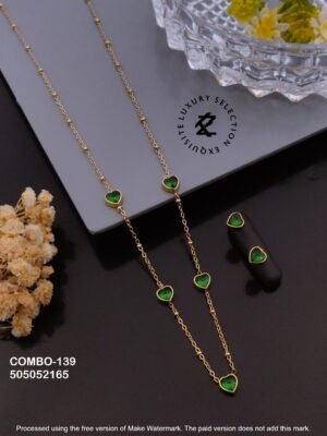 COMBO-139 Anti-Tarnish Stainless Steel Necklace And Earring  Combo Set