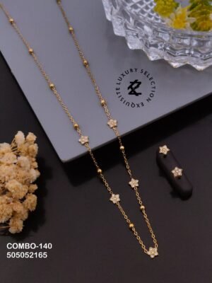 COMBO-140 Anti-Tarnish Stainless Steel Necklace And Earring  Combo Set