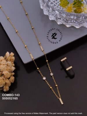 COMBO-143 Anti-Tarnish Stainless Steel Necklace And Earring  Combo Set
