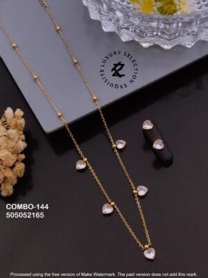 COMBO-144 Anti-Tarnish Stainless Steel Necklace And Earring  Combo Set