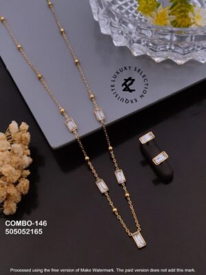 COMBO-146 Anti-Tarnish Stainless Steel Necklace And Earring  Combo Set