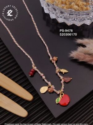 PS-9478 Anti-Tarnish Stainless Steel Summer Style Crystal Necklace