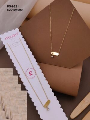PS-9821 Anti-Tarnish Stainless Steel Minimal Necklace  Under 99