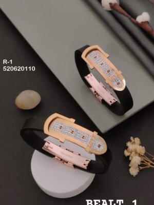 R-1 Anti-Tarnish Rose Gold Plated Men's Rakhi