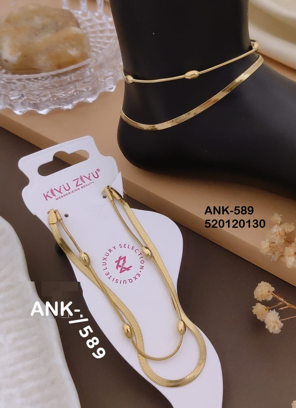 ANK-589 Anti-Tarnish Stainless Steel Singel Piece Anklets