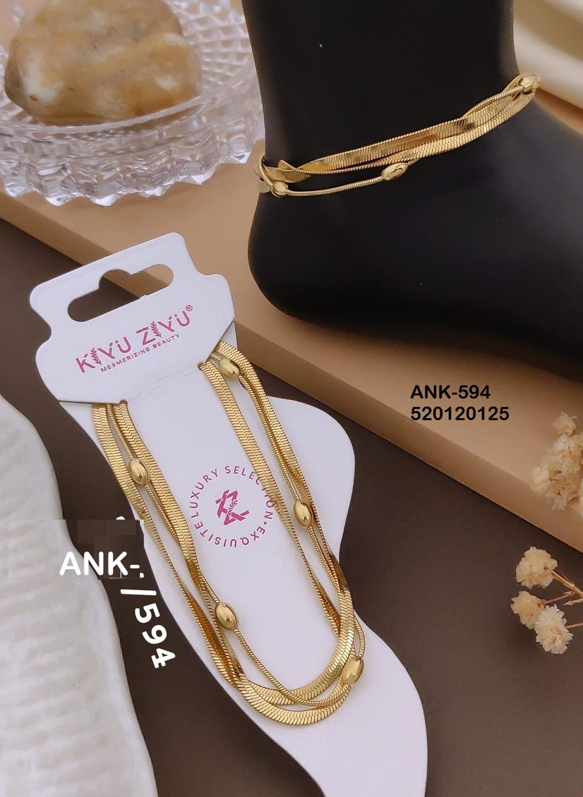 ANK-594 Anti-Tarnish Stainless Steel Singel Piece Anklets