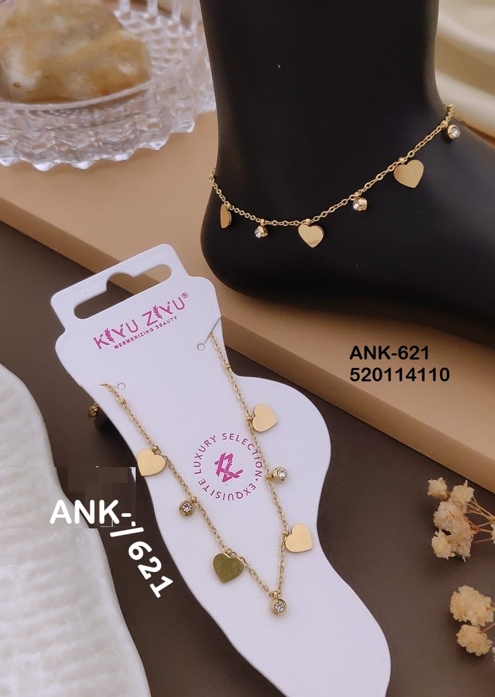 ANK-621 Anti-Tarnish Stainless Steel Singel Piece Anklets