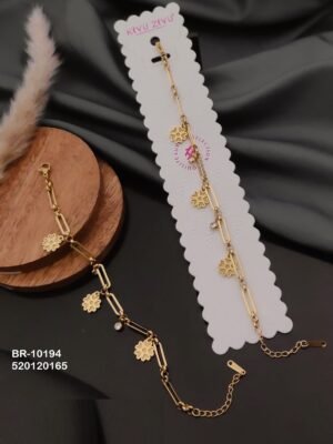 BR-10194 Anti-Tarnish Stainless Steel Bracelet Style Bhabhi Rakhi