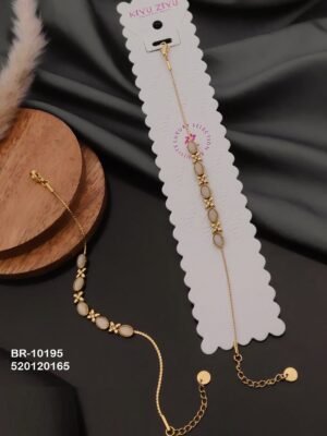 BR-10195 Anti-Tarnish Stainless Steel Bracelet Style Bhabhi Rakhi