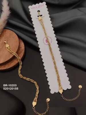 BR-10203 Anti-Tarnish Stainless Steel Bracelet Style Bhabhi Rakhi