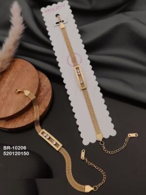BR-10206 Anti-Tarnish Stainless Steel Bracelet Style Bhabhi Rakhi