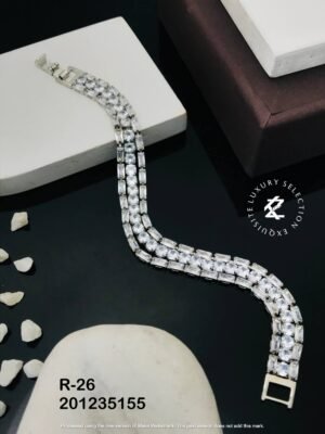 R-26 Anti-Tarnish Stainless Steel Silver Plated Bracelet Style Bhabhi Rakhi