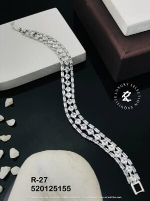R-27 Anti-Tarnish Stainless Steel Silver Plated Bracelet Style Bhabhi Rakhi