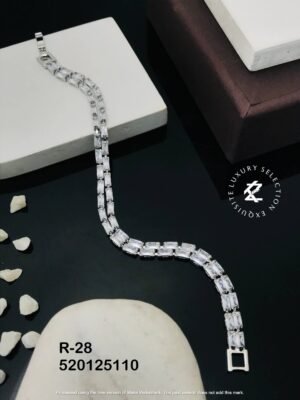 R-28 Anti-Tarnish Stainless Steel Silver Plated Bracelet Style Bhabhi Rakhi