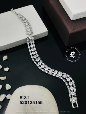 R-31 Anti-Tarnish Stainless Steel Silver Plated Bracelet Style Bhabhi Rakhi