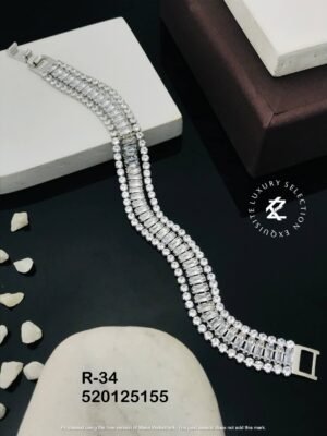 R-34 Anti-Tarnish Stainless Steel Silver Plated Bracelet Style Bhabhi Rakhi