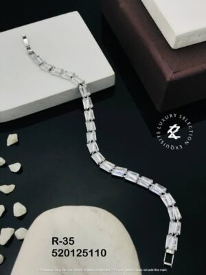 R-35 Anti-Tarnish Stainless Steel Silver Plated Bracelet Style Bhabhi Rakhi