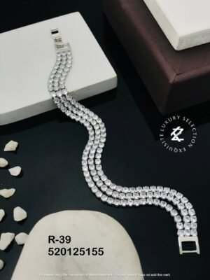 R-39 Anti-Tarnish Stainless Steel Silver Plated Bracelet Style Bhabhi Rakhi