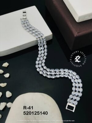 R-41 Anti-Tarnish Stainless Steel Silver Plated Bracelet Style Bhabhi Rakhi