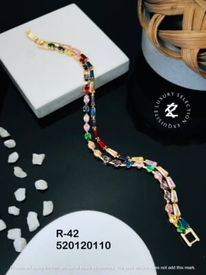 R-43 Anti-Tarnish Stainless Steel Gold Plated Bracelet Style Bhabhi Rakhi