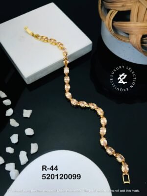 R-44 Anti-Tarnish Stainless Steel Gold Plated Bracelet Style Bhabhi Rakhi