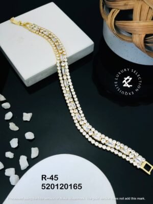 R-45 Anti-Tarnish Stainless Steel Gold Plated Bracelet Style Bhabhi Rakhi