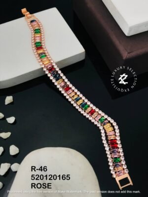 R-46 Anti-Tarnish Stainless Steel Gold Plated Bracelet Style Bhabhi Rakhi
