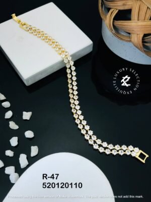 R-47 Anti-Tarnish Stainless Steel Gold Plated Bracelet Style Bhabhi Rakhi