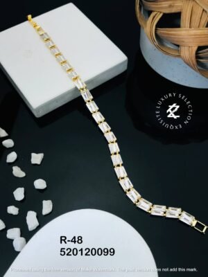 R-48 Anti-Tarnish Stainless Steel Gold Plated Bracelet Style Bhabhi Rakhi