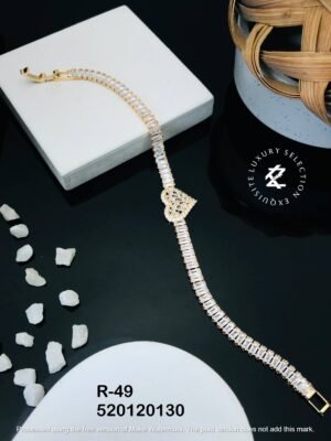 R-49 Anti-Tarnish Stainless Steel Gold Plated Bracelet Style Bhabhi Rakhi