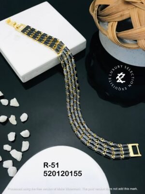 R-51 Anti-Tarnish Stainless Steel Gold Plated Bracelet Style Bhabhi Rakhi