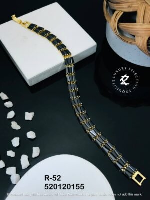R-52 Anti-Tarnish Stainless Steel Gold Plated Bracelet Style Bhabhi Rakhi